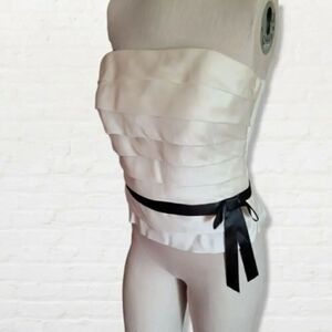 Dusk By Sheila Yen Vintage 100% Silk Top Strapless Size 8
